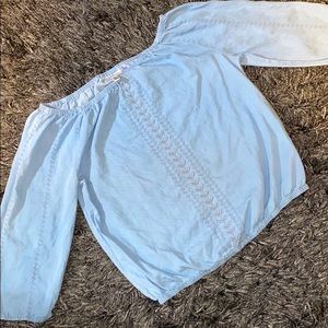 Henna S. off the shoulder rustic shirt